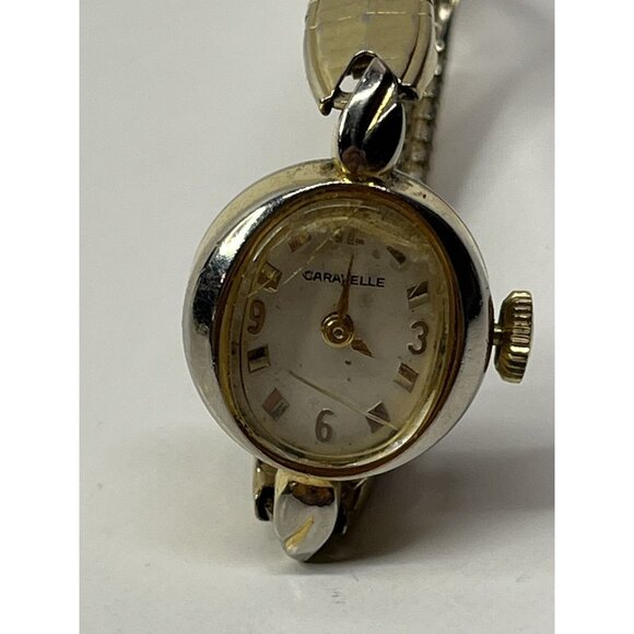 Vintage Caravelle Ladies Manual Wind Watch Working Gold Tone Made In Hong Kong - Picture 6 of 13